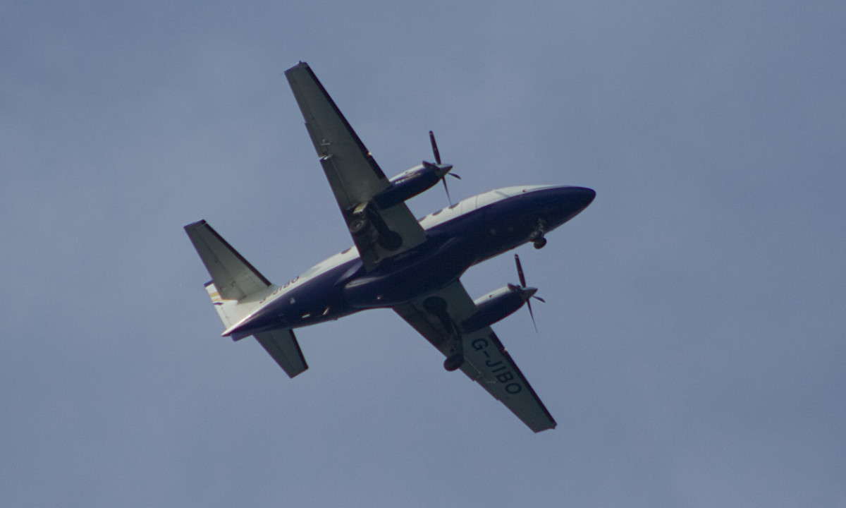 Blue Islands aircraft coming in to land