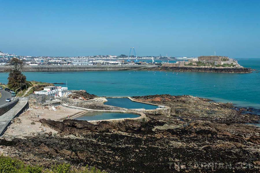 Bathing pools and Castle Cornet